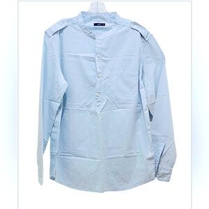 Men's Splash Contemporary  Pop Up Long Sleeve Shirt Light Blue Size XL